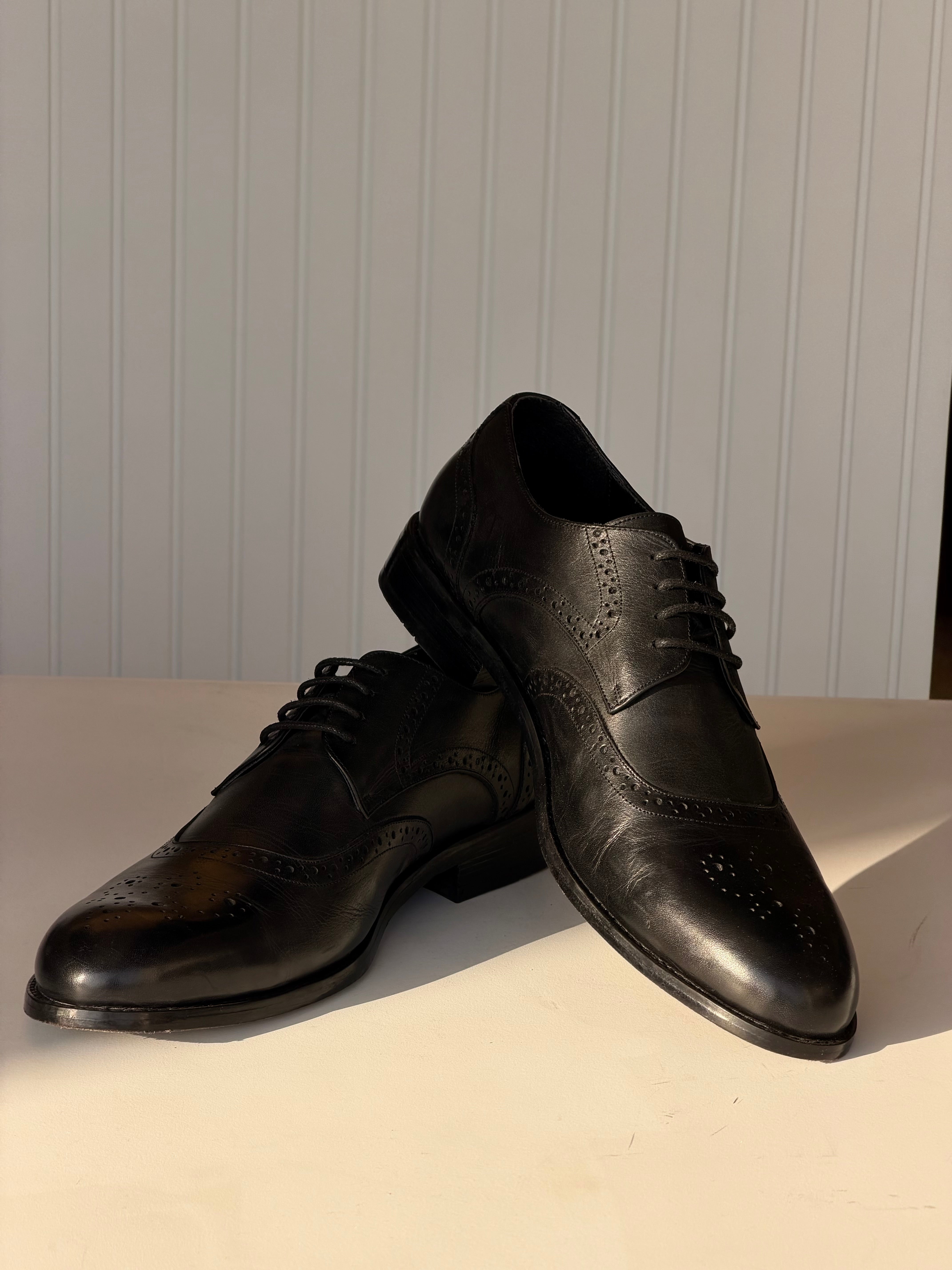 Brouge leather shoes - Black