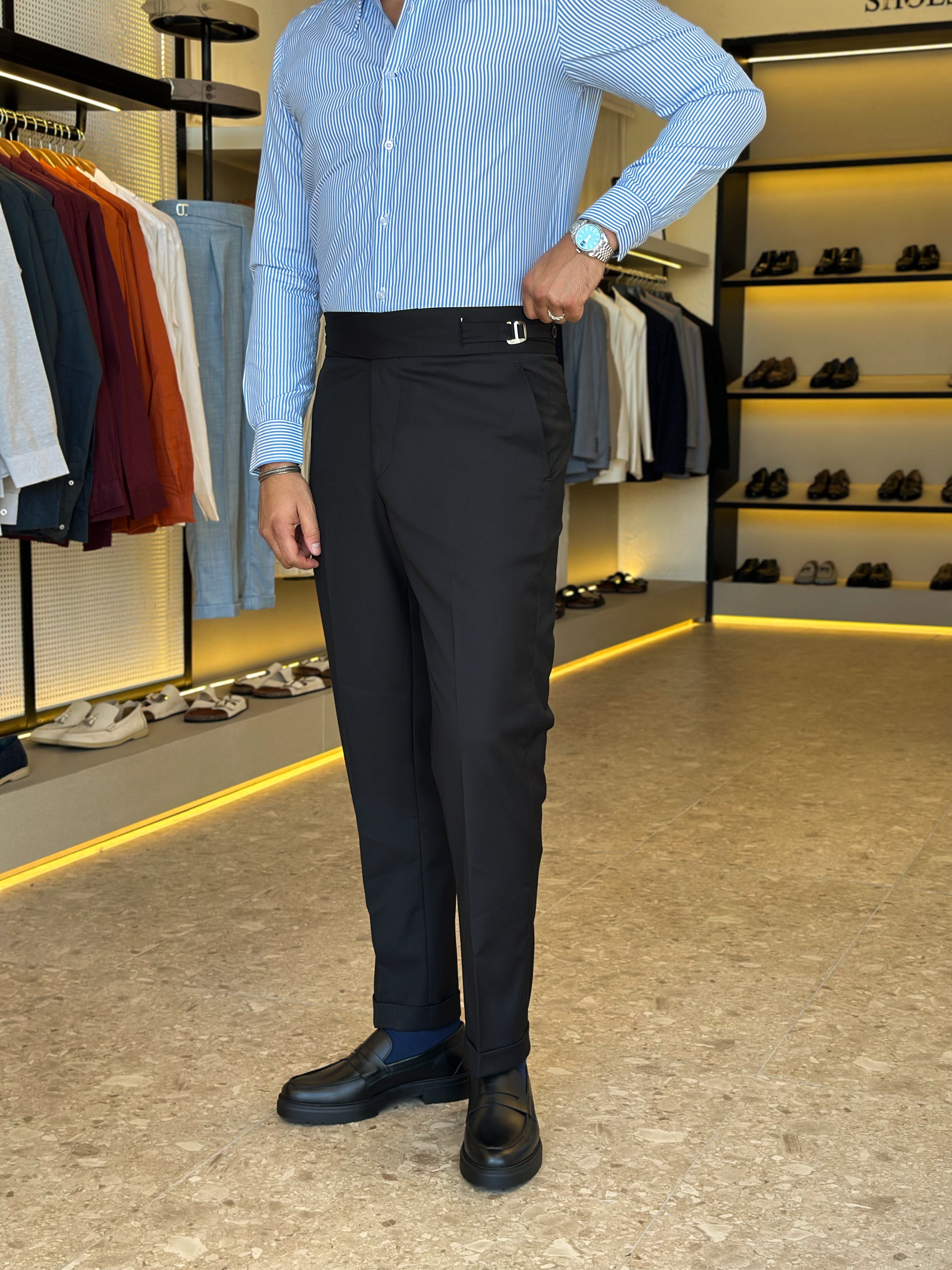 Hook chino trouser -  black