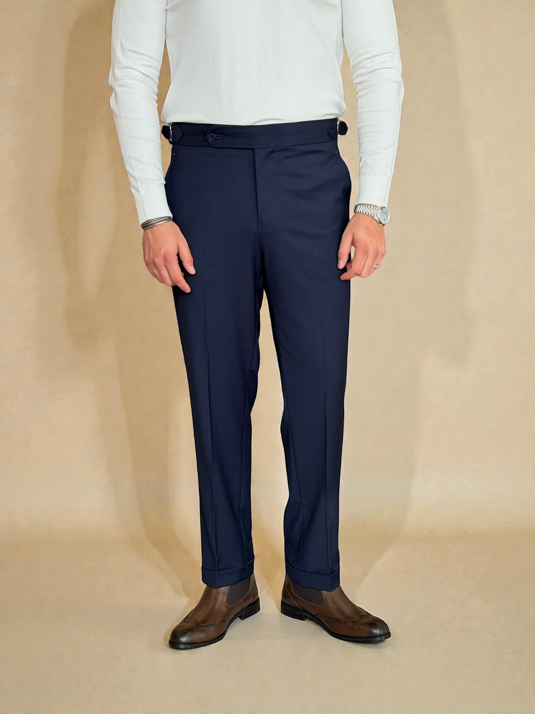 marka SIDE ADJUST TROUSERS NAVY Chino Side Adjuster Trousers - Navy