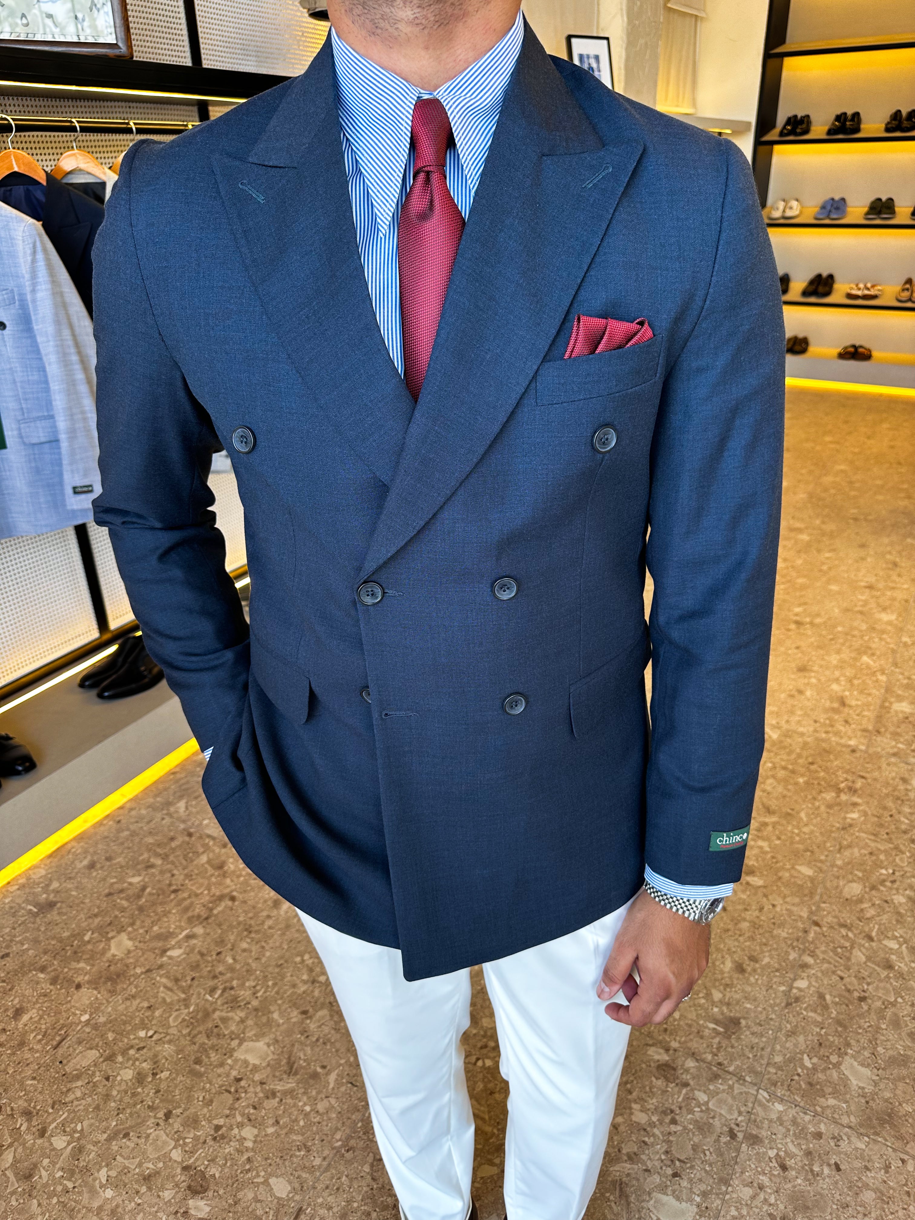 Double breasted blazer - navy