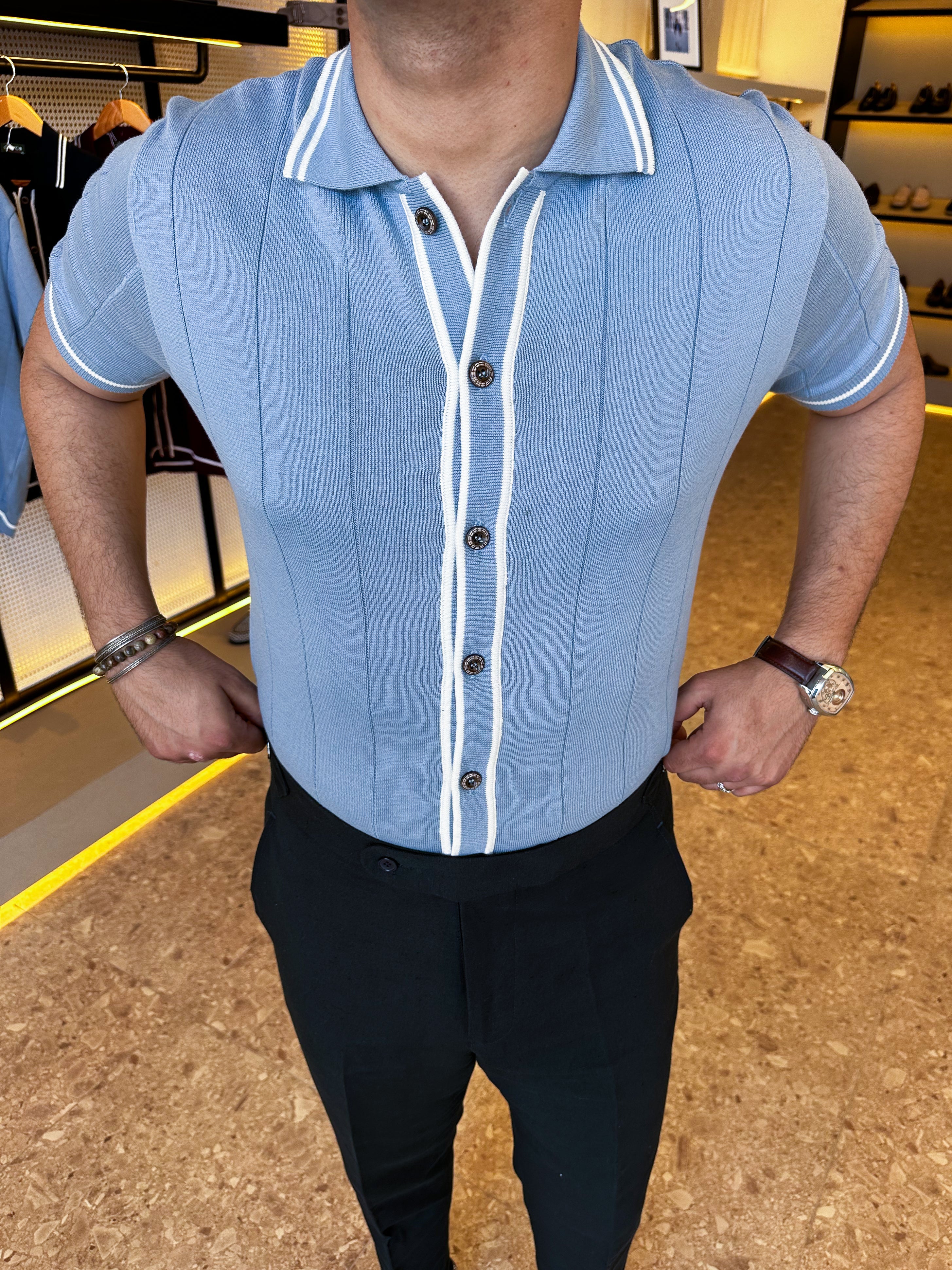 Cardigan knitwear - baby blue
