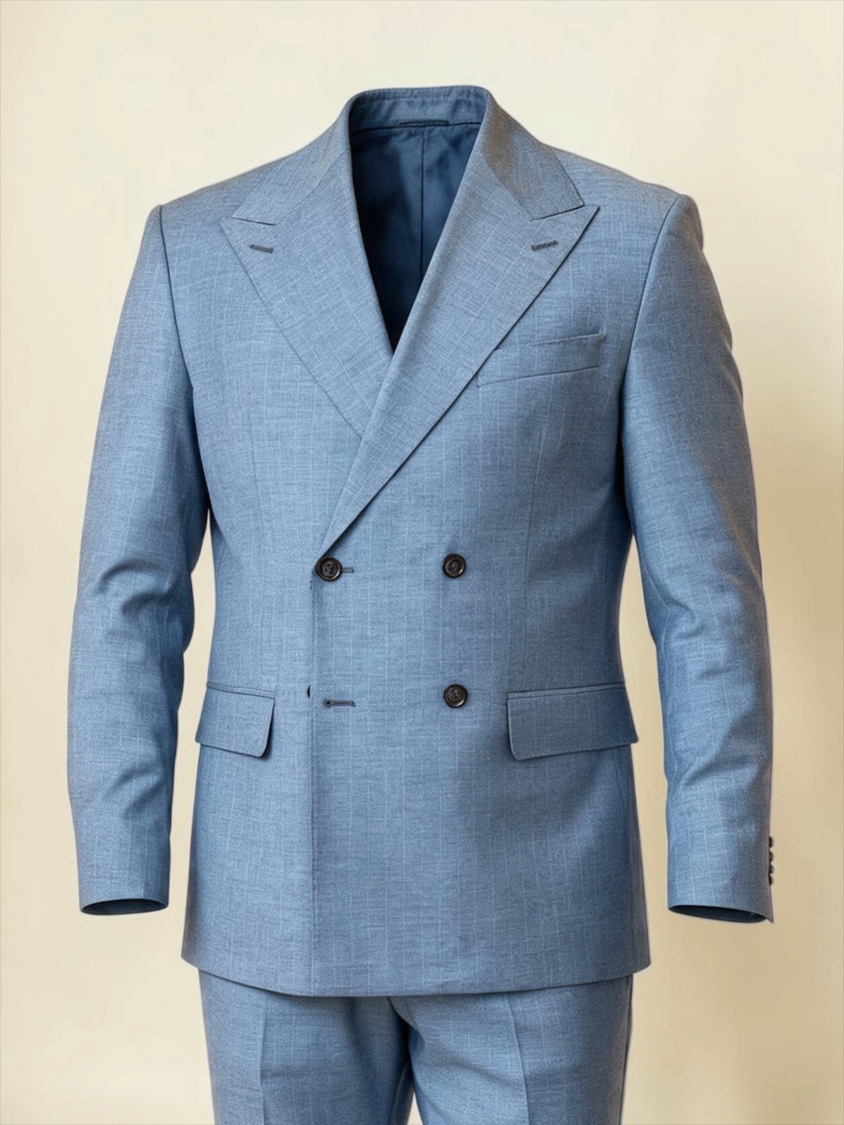 Pinstripe Double-Breasted suit - Baby blue