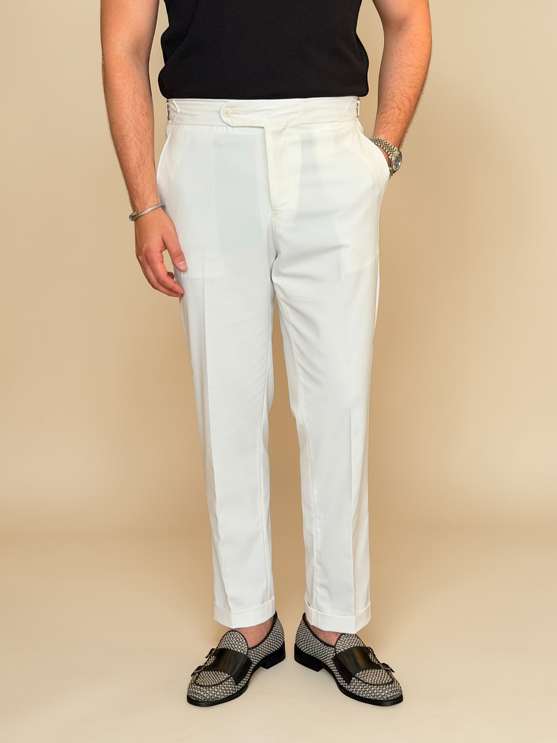 Chino Side Adjuster Trousers - Off white