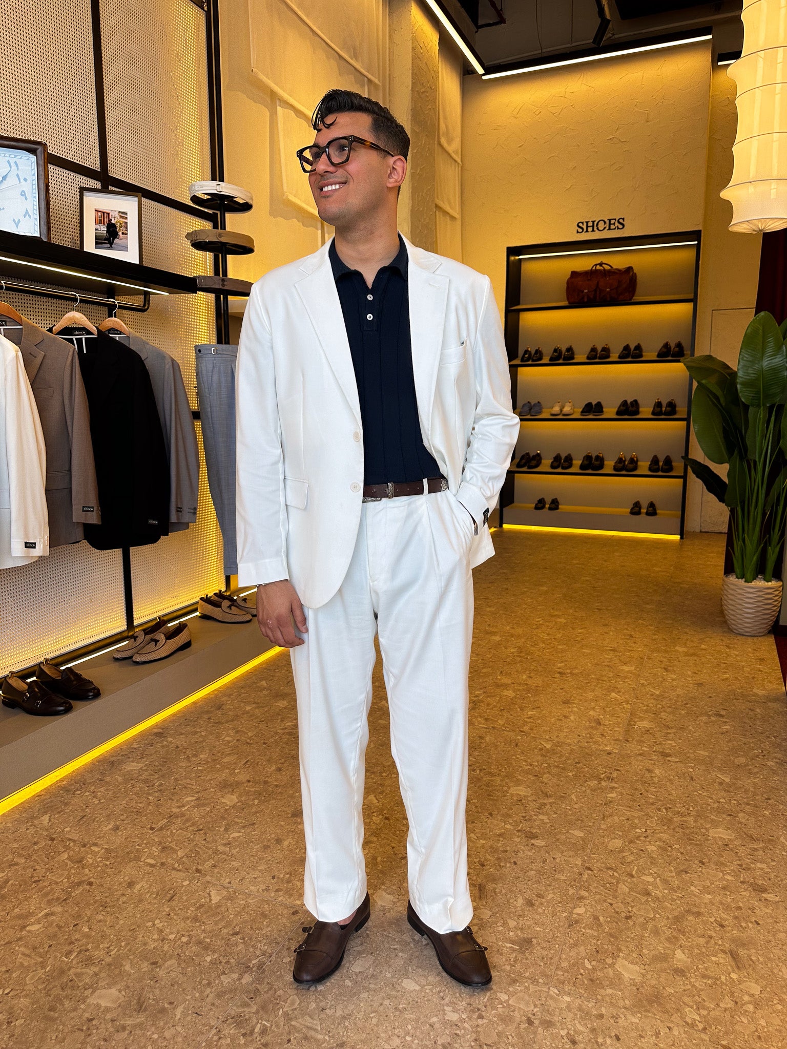 Relaxed Unlined Suit - off white