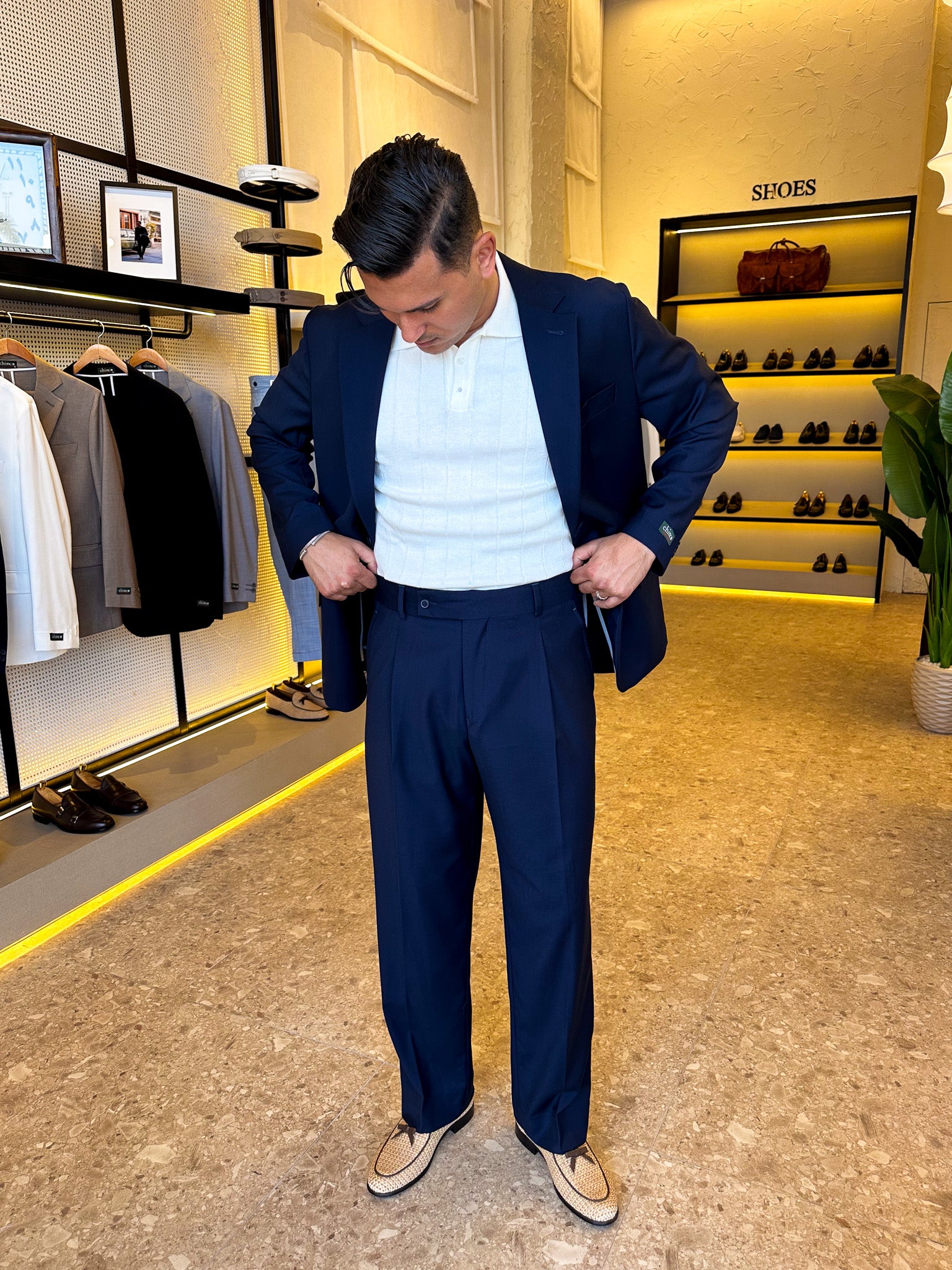 Relaxed Unlined Suit - navy