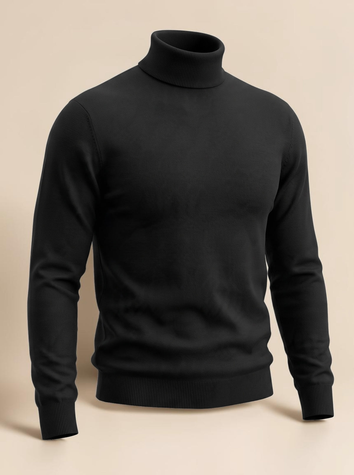 High-Neck Knitwear - Black