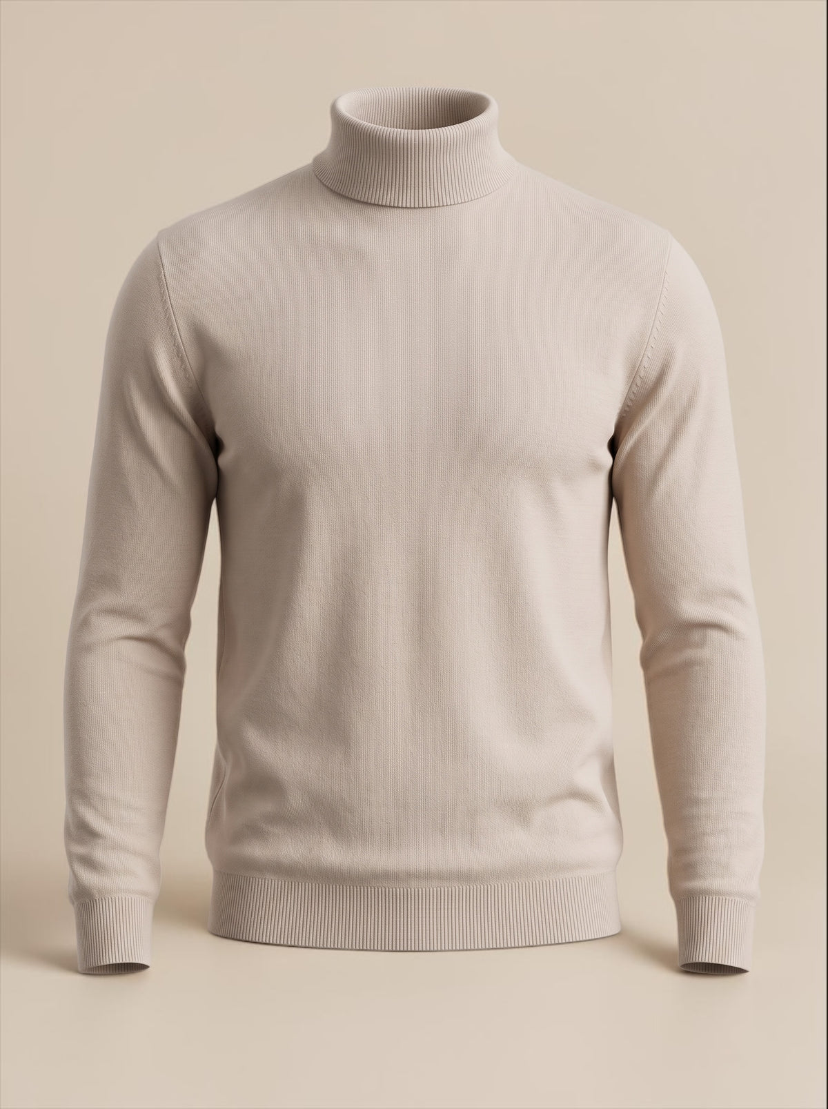 High-Neck Knitwear- Beige